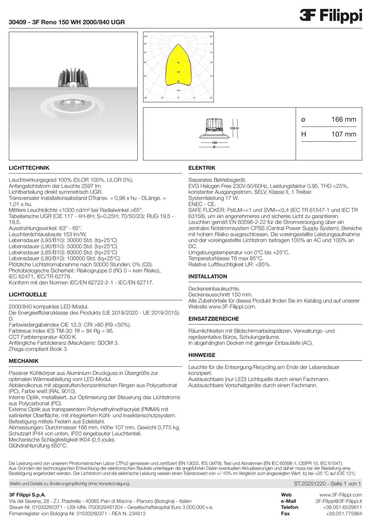 30409 - 3F Reno 150 WH 2000-840 UGR - Datasheet - de