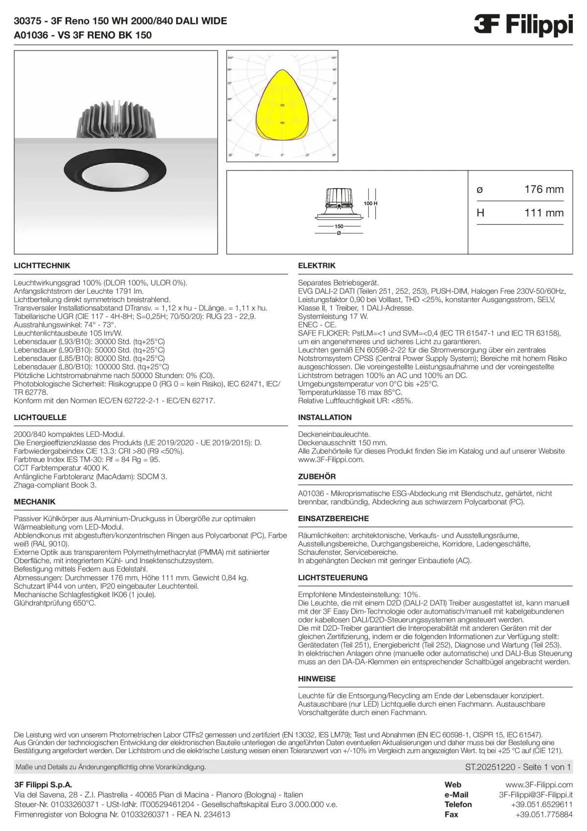 30375+A01036 - 3F Reno 150 WH 2000-840 DALI WIDE + VS BK - Datasheet - de