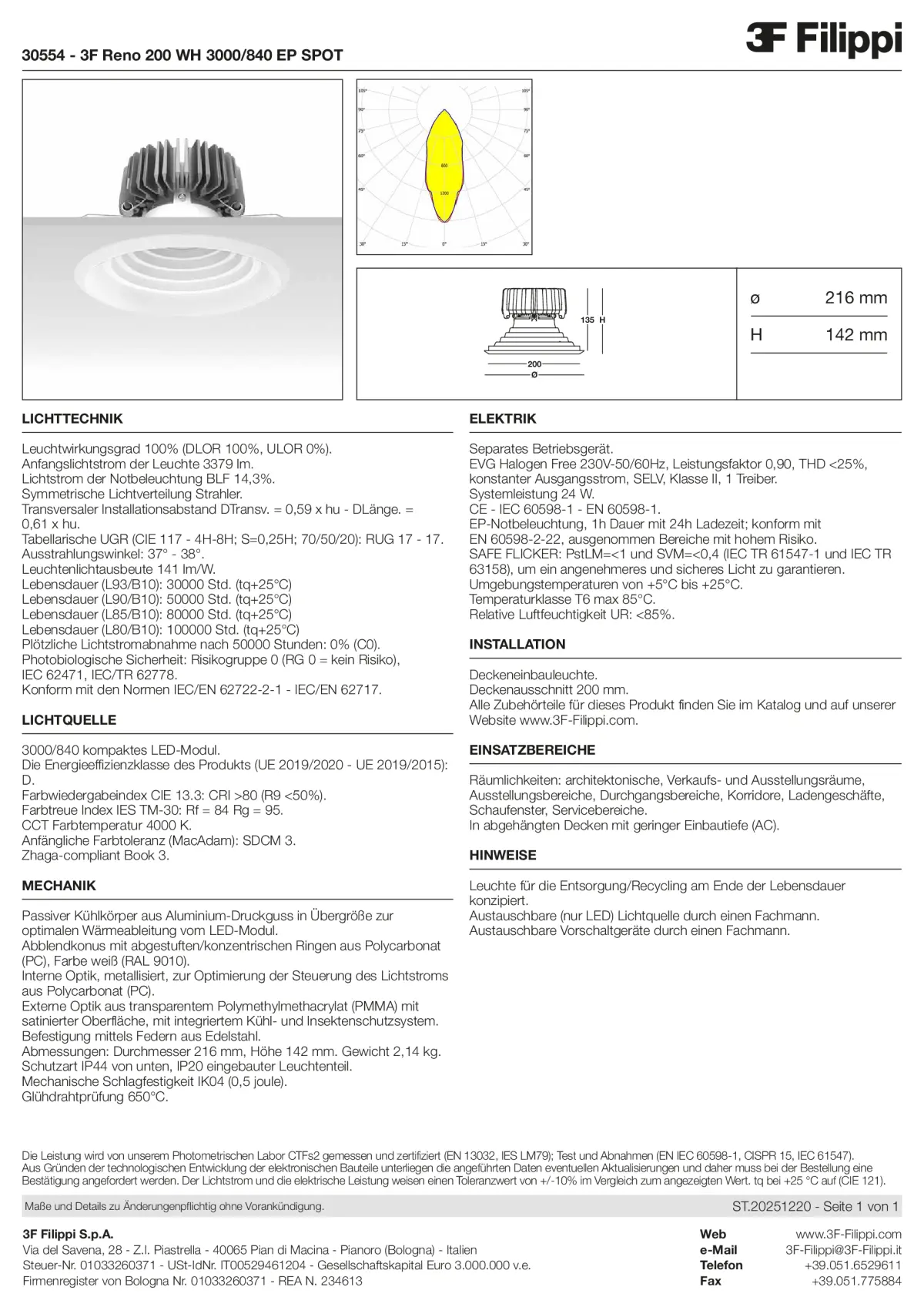 30554 - 3F Reno 200 WH 3000-840 EP SPOT - Datasheet - de
