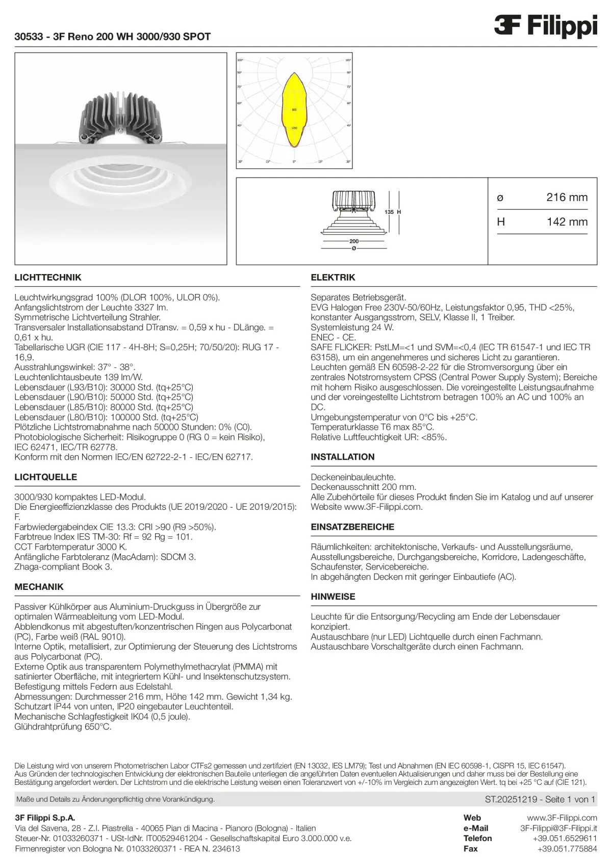 30533 - 3F Reno 200 WH 3000-930 SPOT - Datasheet - de
