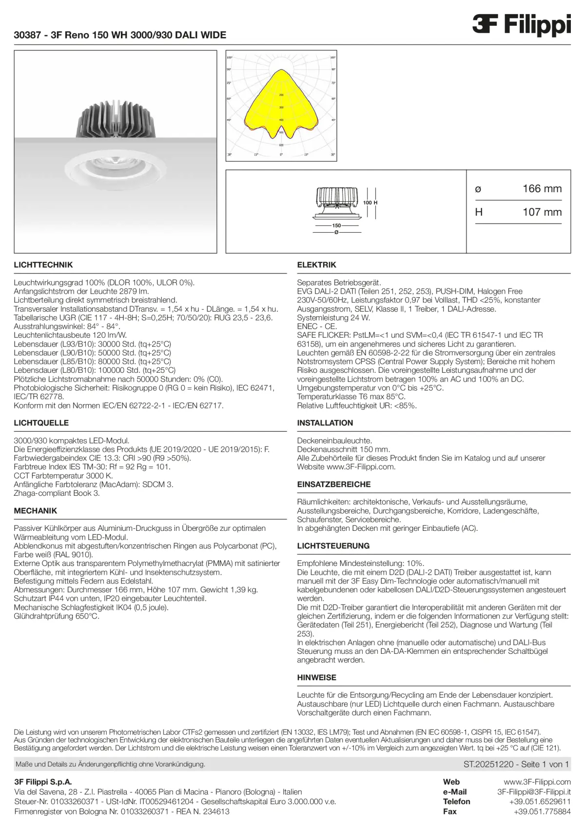 30387 - 3F Reno 150 WH 3000-930 DALI WIDE - Datasheet - de