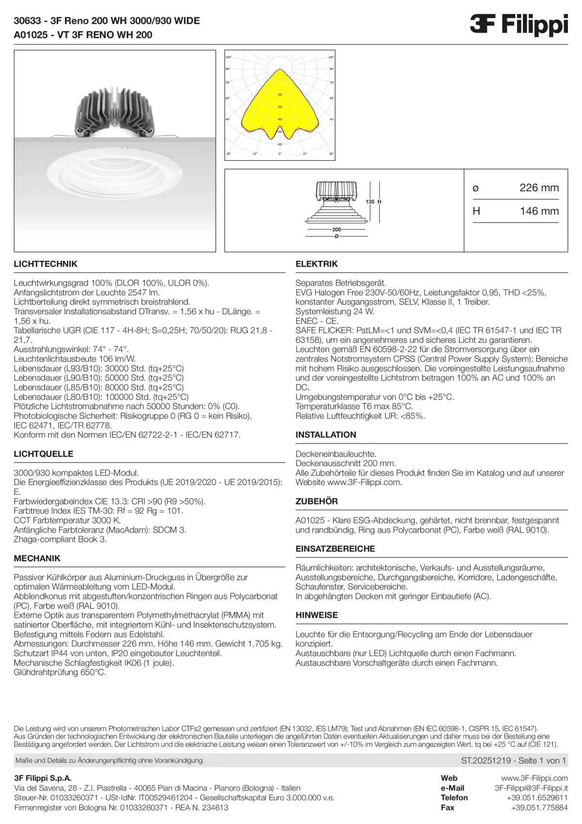 30633+A01025 - 3F Reno 200 WH 3000-930 WIDE + VT WH - Datasheet - de