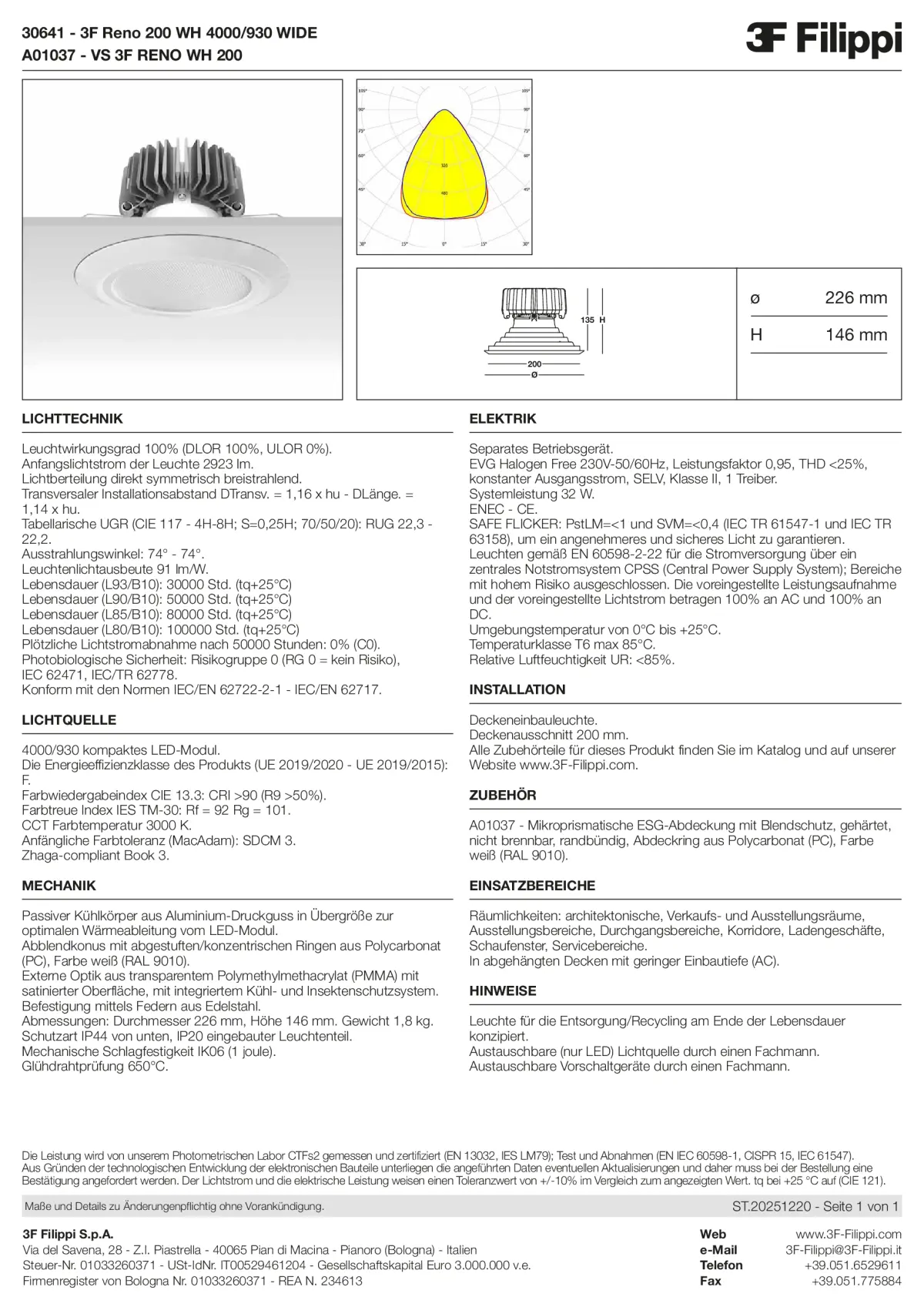 30641+A01037 - 3F Reno 200 WH 4000-930 WIDE + VS WH - Datasheet - de