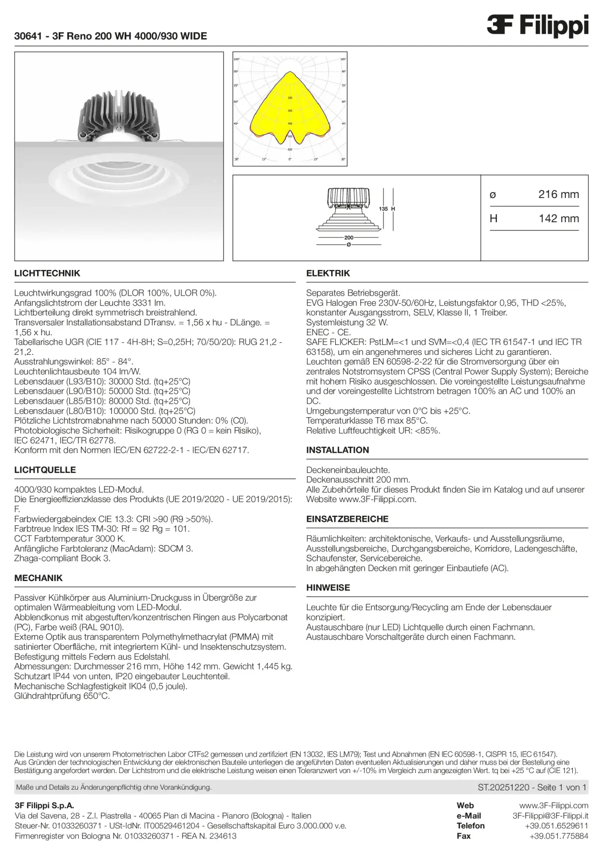 30641 - 3F Reno 200 WH 4000-930 WIDE - Datasheet - de