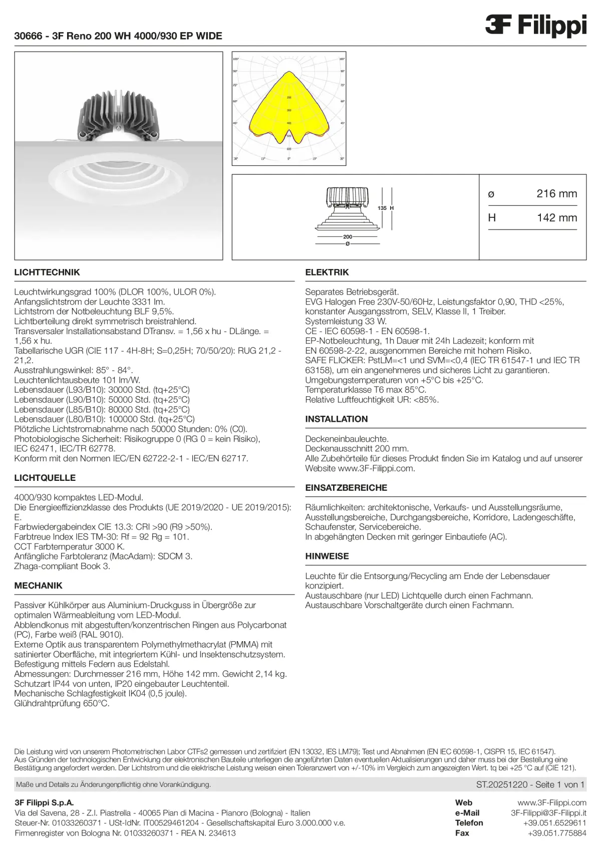 30666 - 3F Reno 200 WH 4000-930 EP WIDE - Datasheet - de