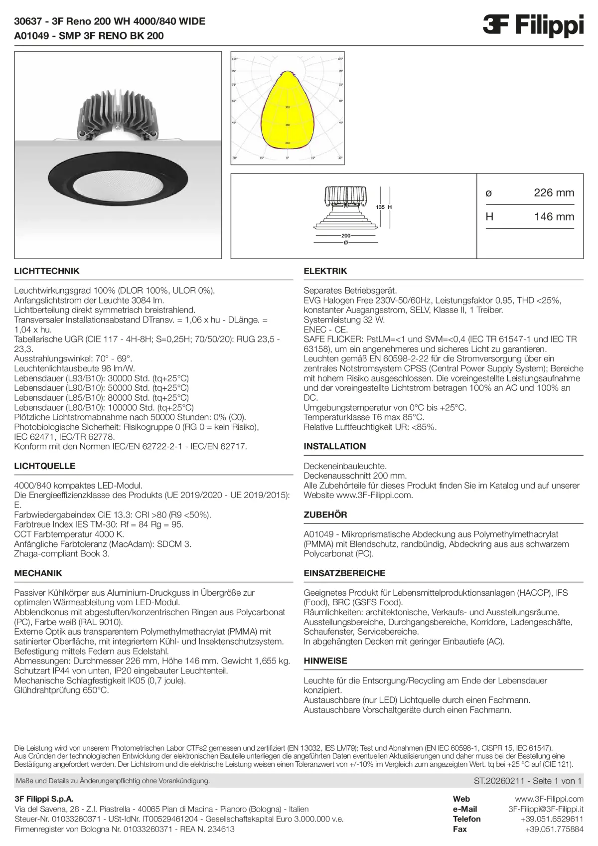 30637+A01049 - 3F Reno 200 WH 4000-840 WIDE + SMP BK - Datasheet - de