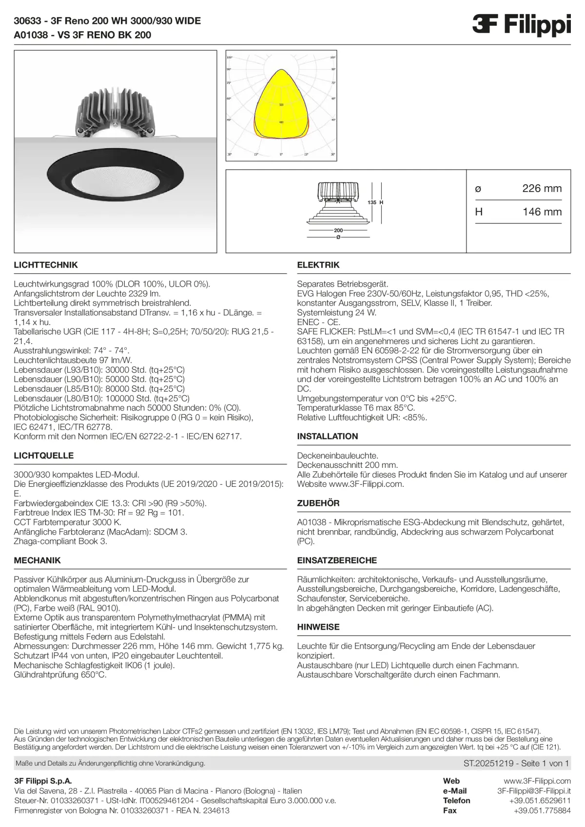 30633+A01038 - 3F Reno 200 WH 3000-930 WIDE + VS BK - Datasheet - de