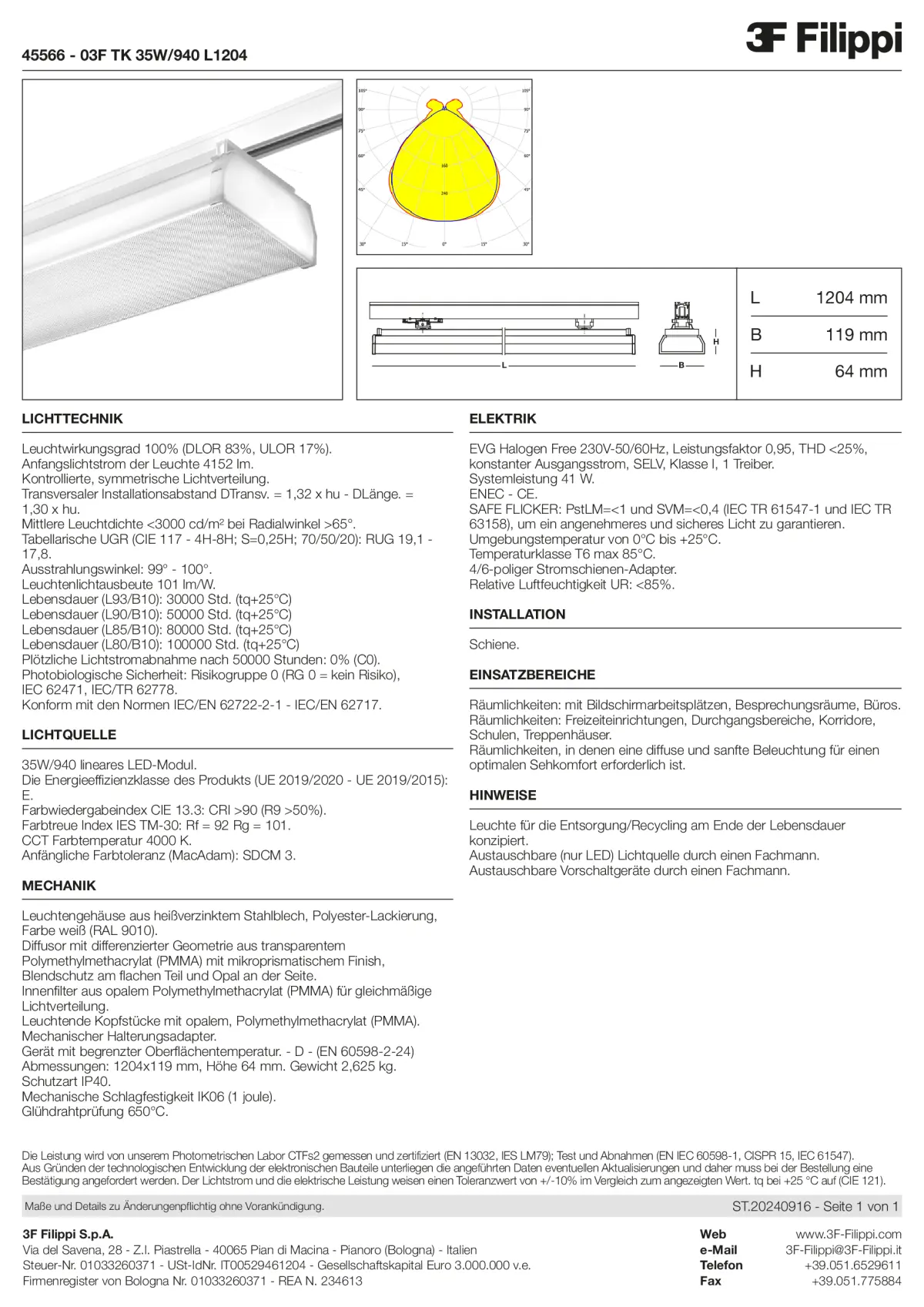 45566 - 03F TK 35W-940 L1204 - Datasheet - de