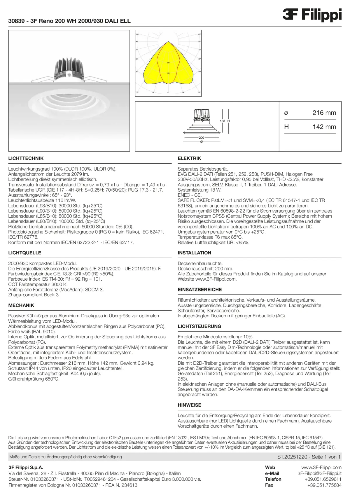 30839 - 3F Reno 200 WH 2000-930 DALI ELL - Datasheet - de