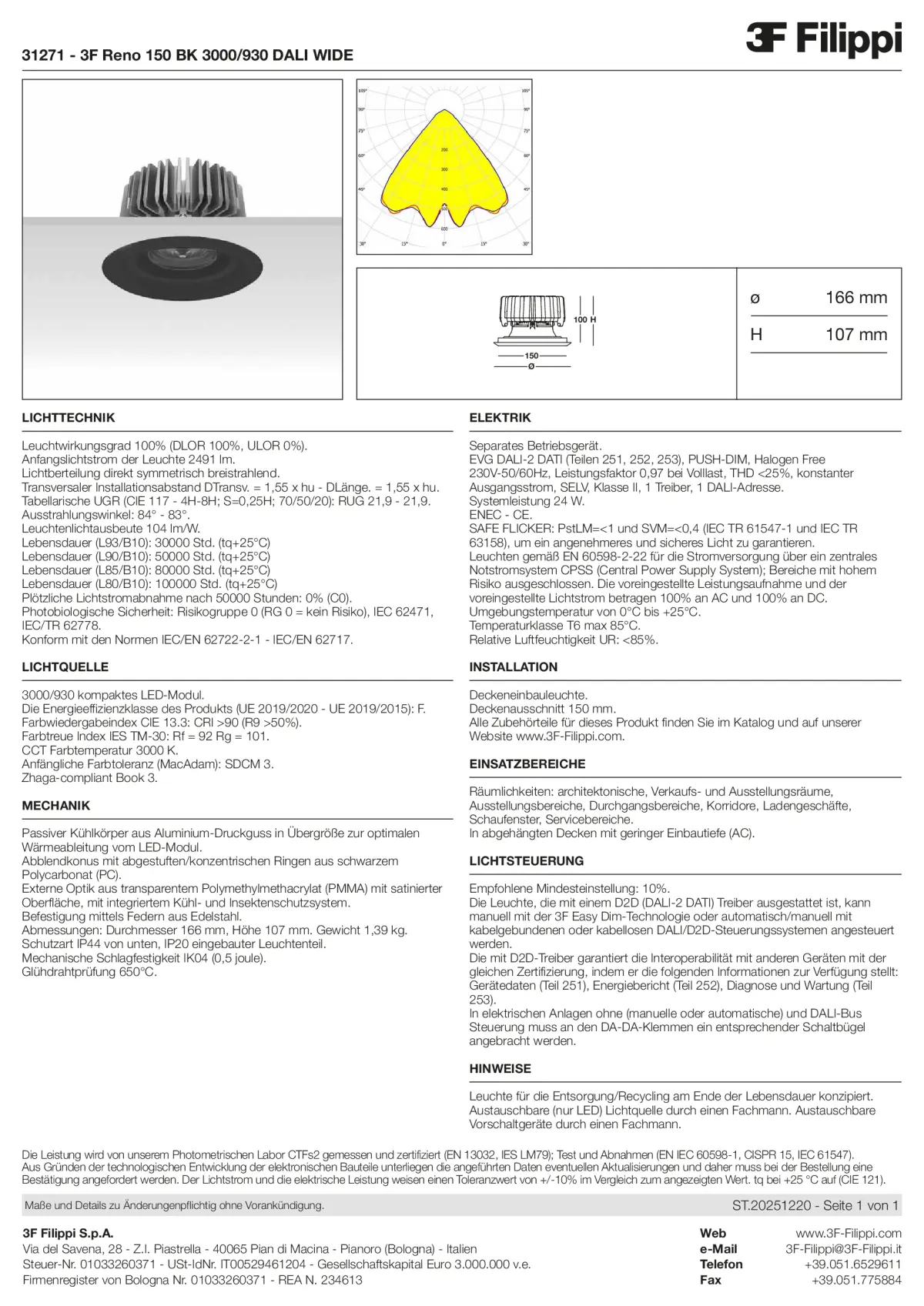 31271 - 3F Reno 150 BK 3000-930 DALI WIDE - Datasheet - de