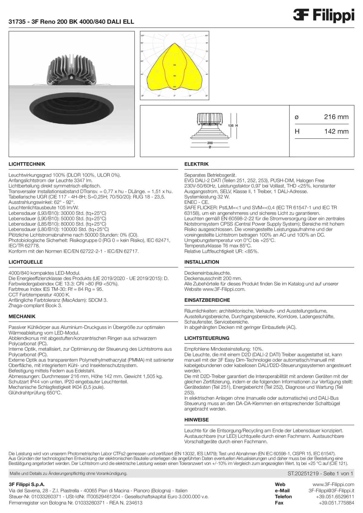31735 - 3F Reno 200 BK 4000-840 DALI ELL - Datasheet - de