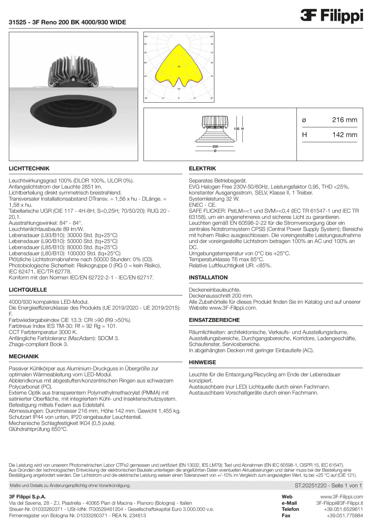 31525 - 3F Reno 200 BK 4000-930 WIDE - Datasheet - de