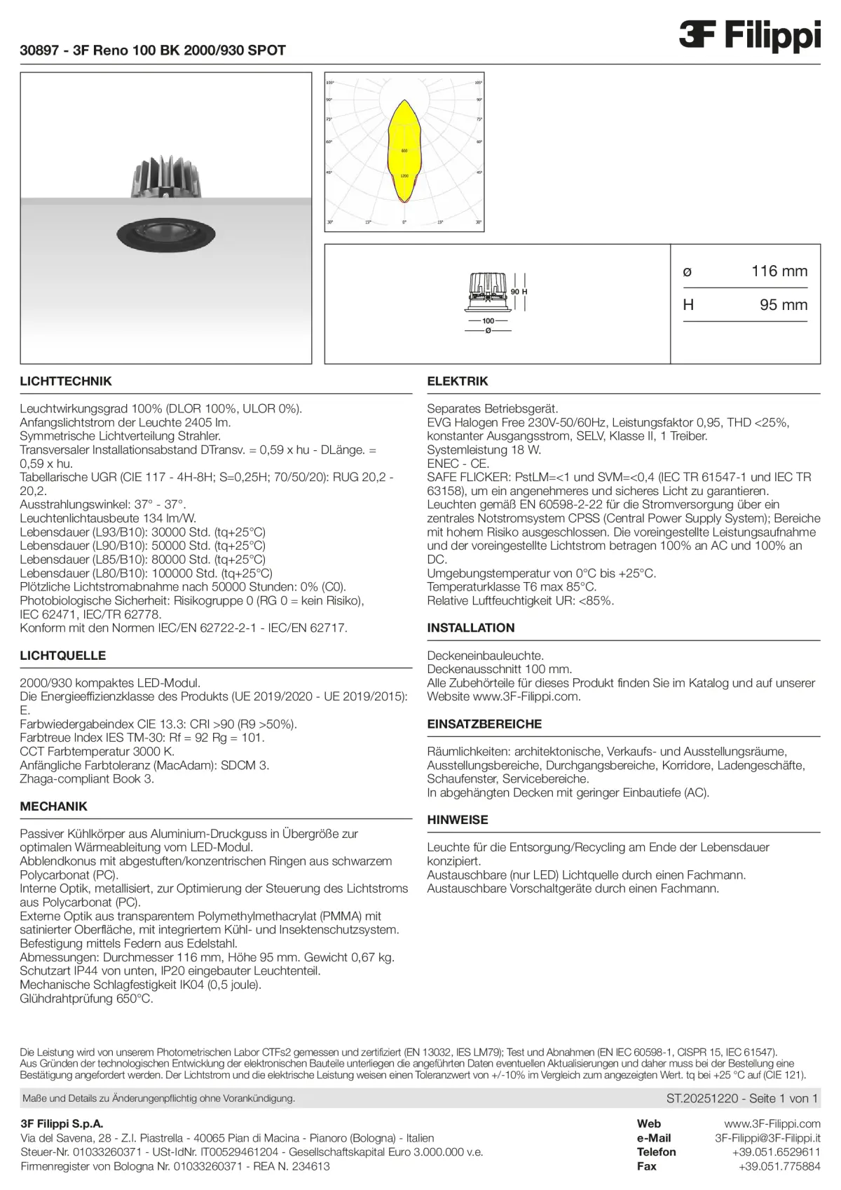 30897 - 3F Reno 100 BK 2000-930 SPOT - Datasheet - de