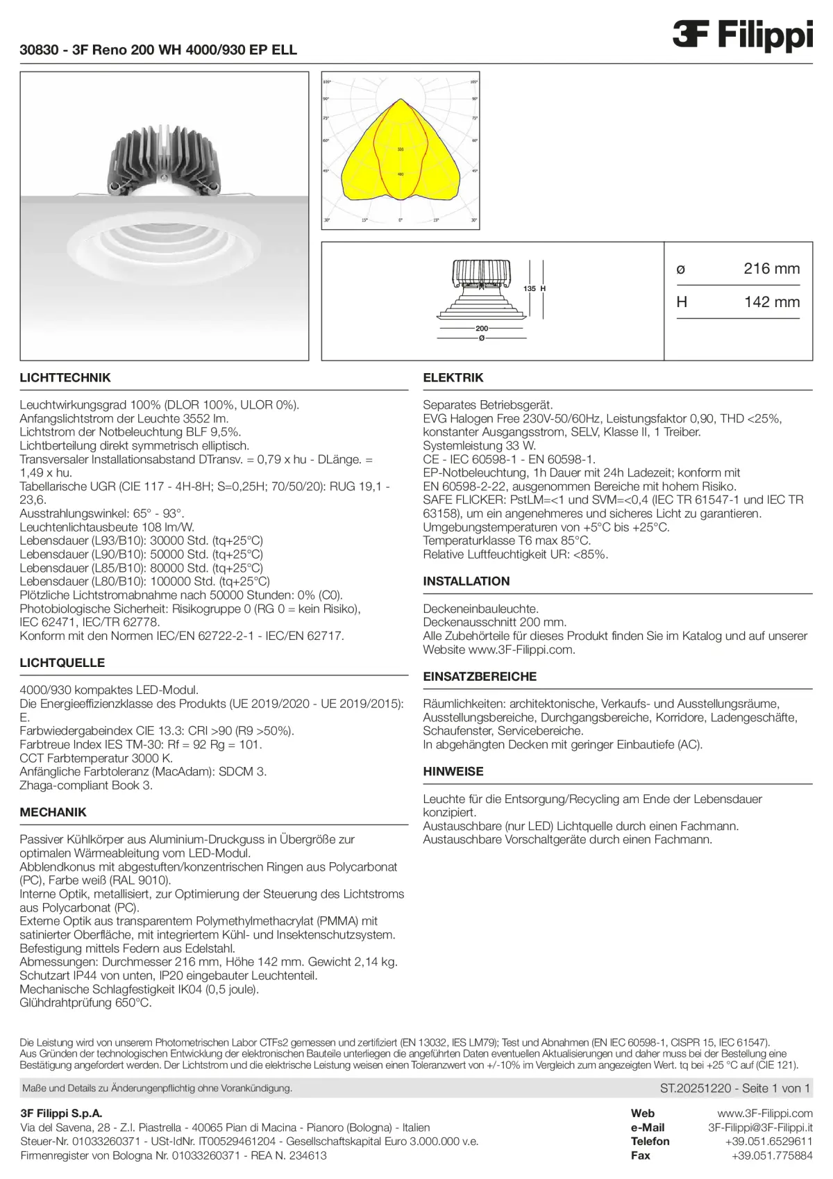 30830 - 3F Reno 200 WH 4000-930 EP ELL - Datasheet - de