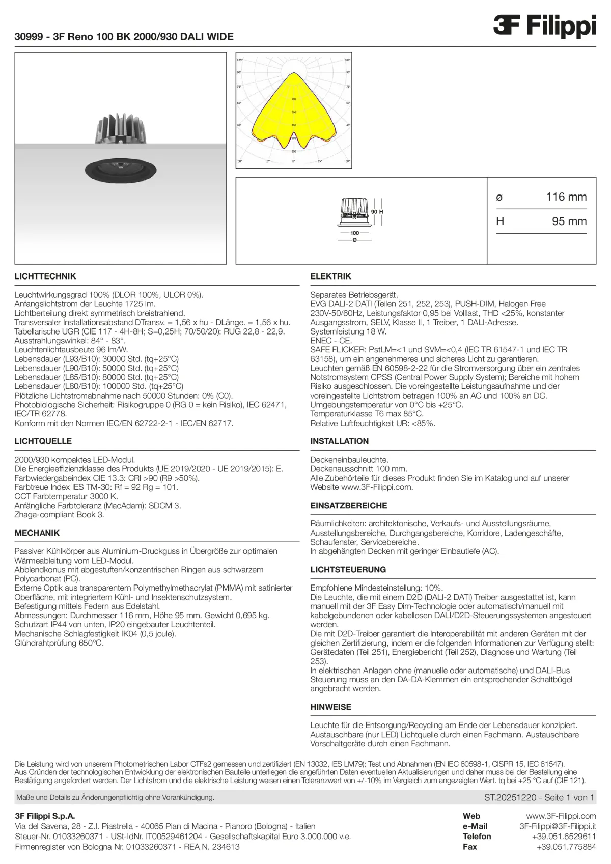 30999 - 3F Reno 100 BK 2000-930 DALI WIDE - Datasheet - de