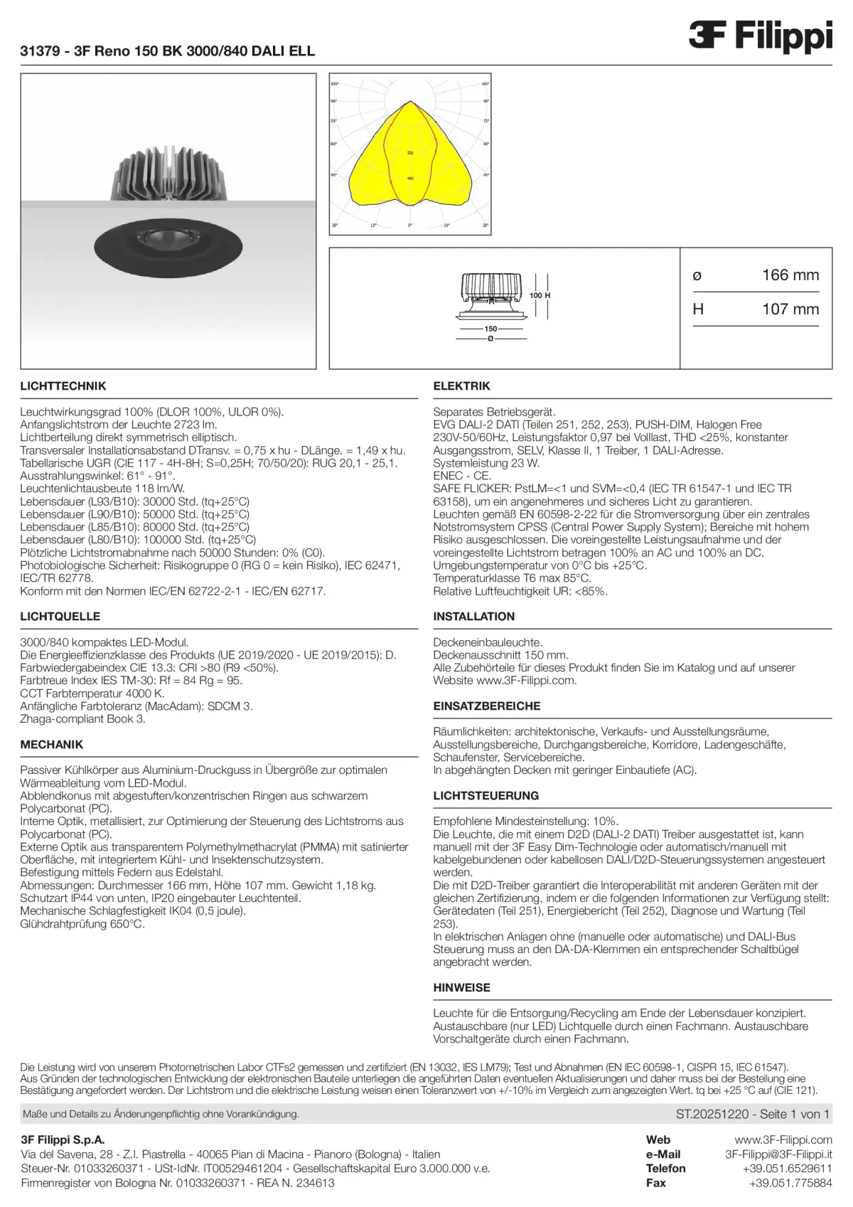 31379 - 3F Reno 150 BK 3000-840 DALI ELL - Datasheet - de