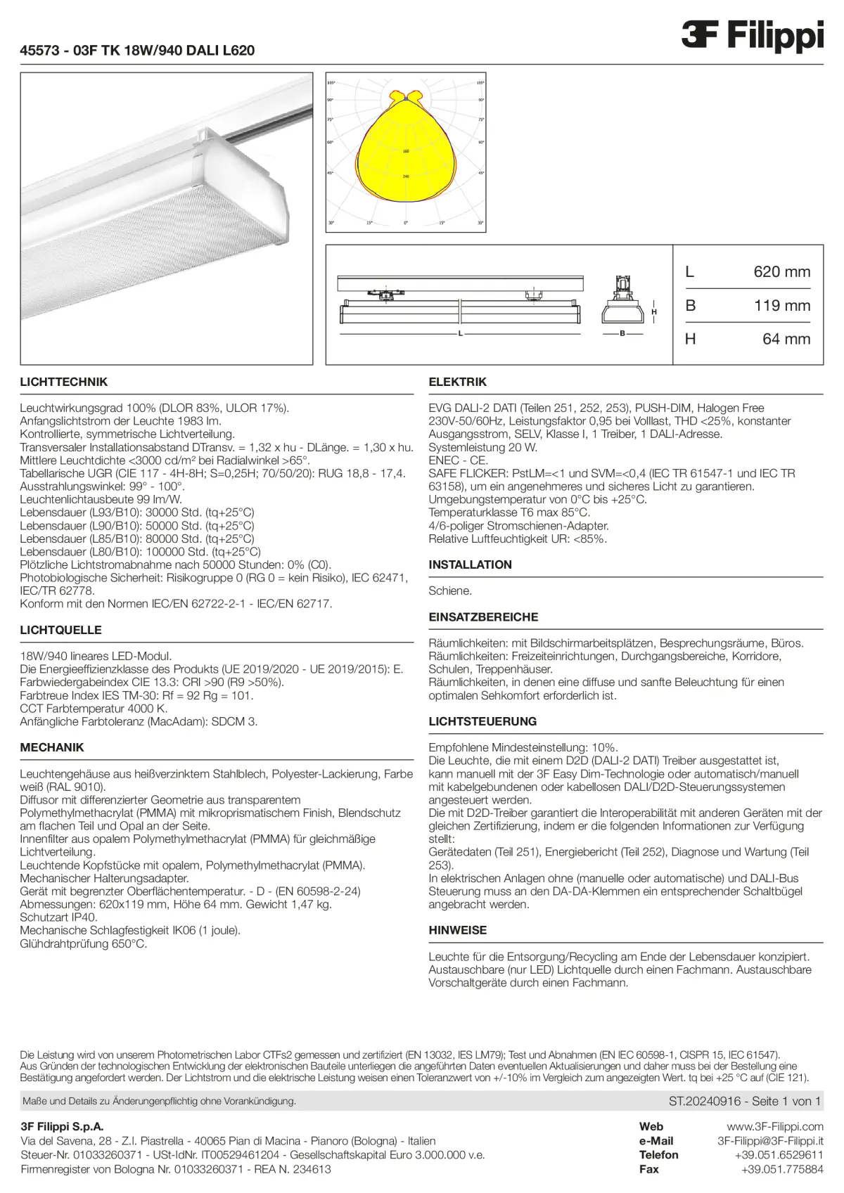 45573 - 03F TK 18W-940 DALI L620 - Datasheet - de