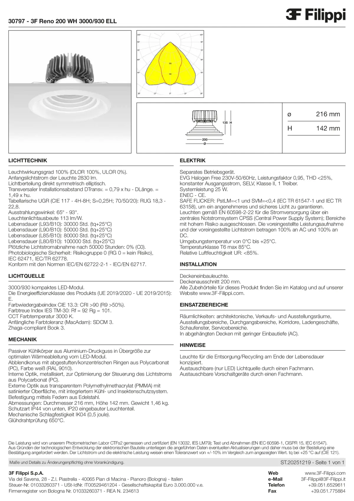 30797 - 3F Reno 200 WH 3000-930 ELL - Datasheet - de