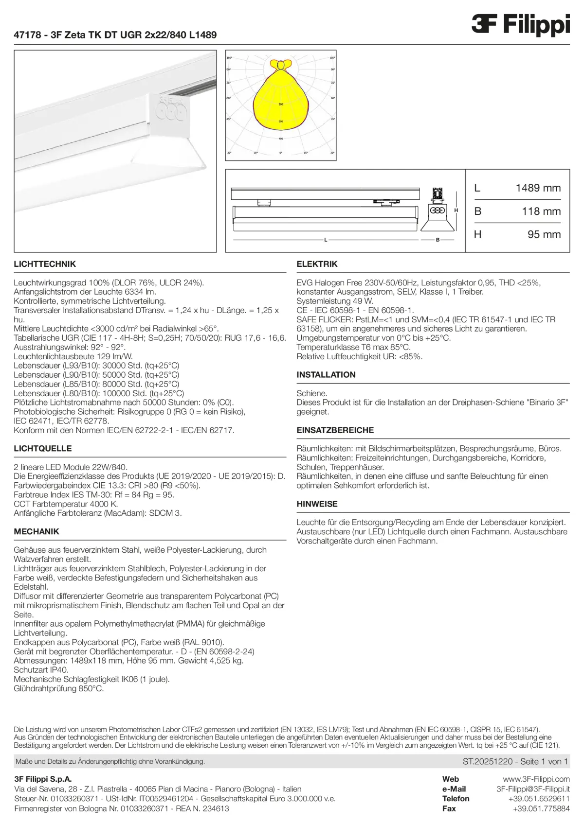 47178 - 3F Zeta TK DT UGR 2x22-840 L1489 - Datasheet - de
