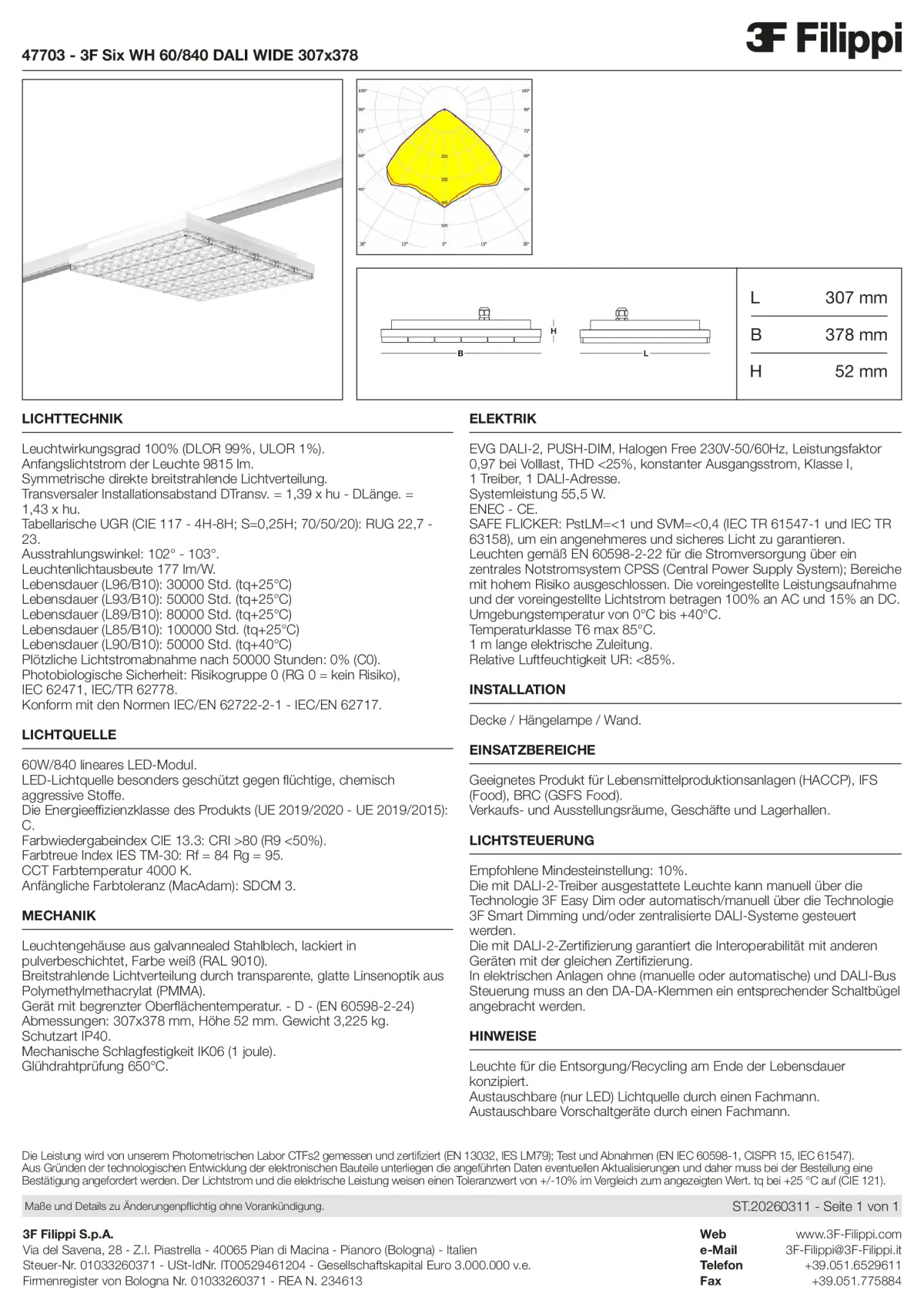 47703 - 3F Six WH 60-840 DALI WIDE 307x378 - Datasheet - de
