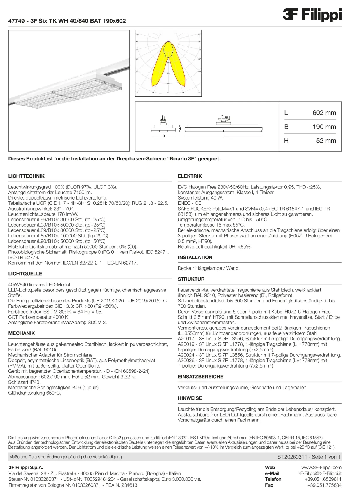 47749 - 3F Six TK WH 40-840 BAT 190x602 - Datasheet - de