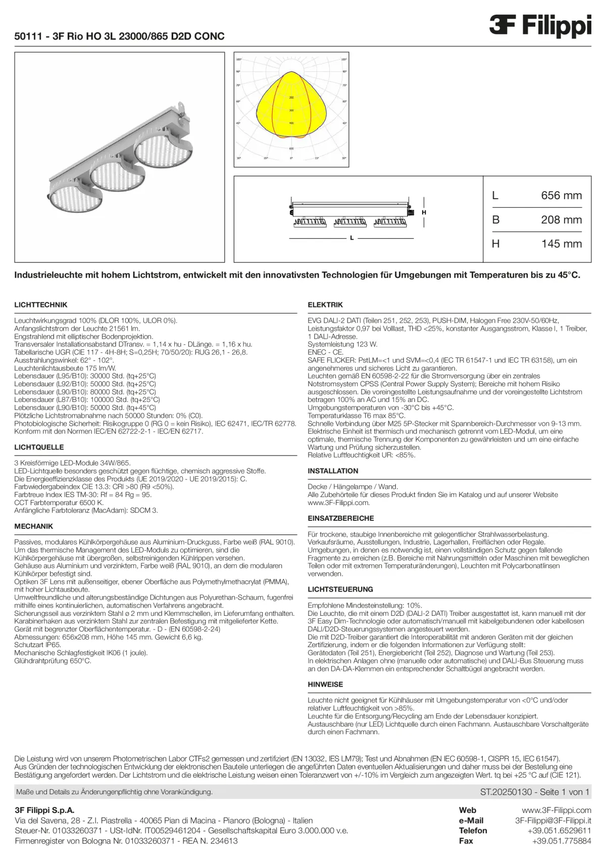 50111 - 3F Rio HO 3L 23000-865 D2D CONC - Datasheet - de