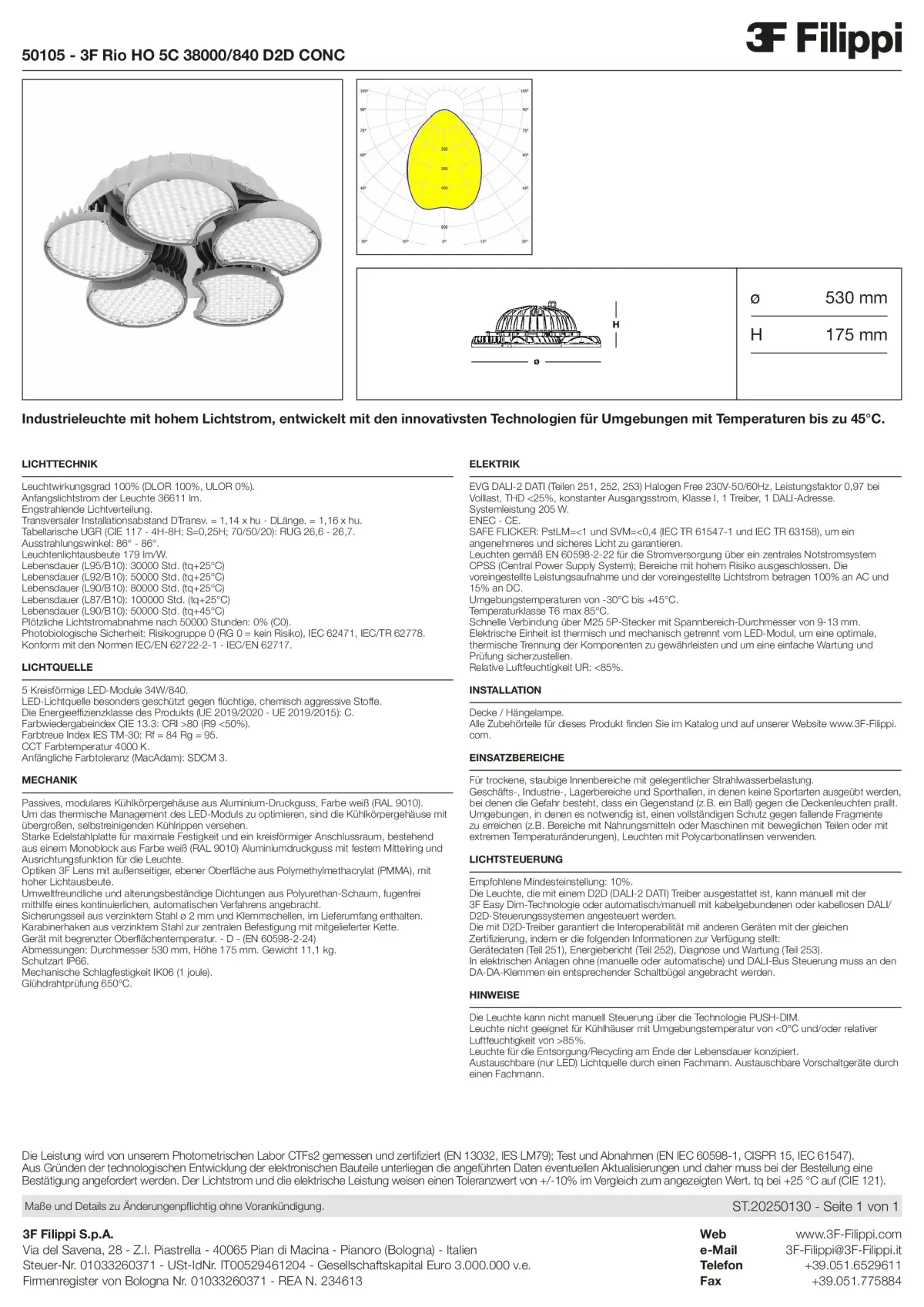 50105 - 3F Rio HO 5C 38000-840 D2D CONC - Datasheet - de