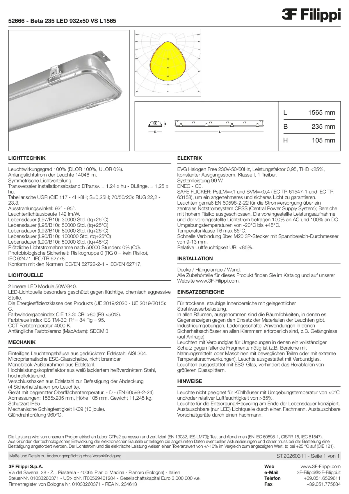 52666 - Beta 235 LED 932x50 VS L1565 - Datasheet - de