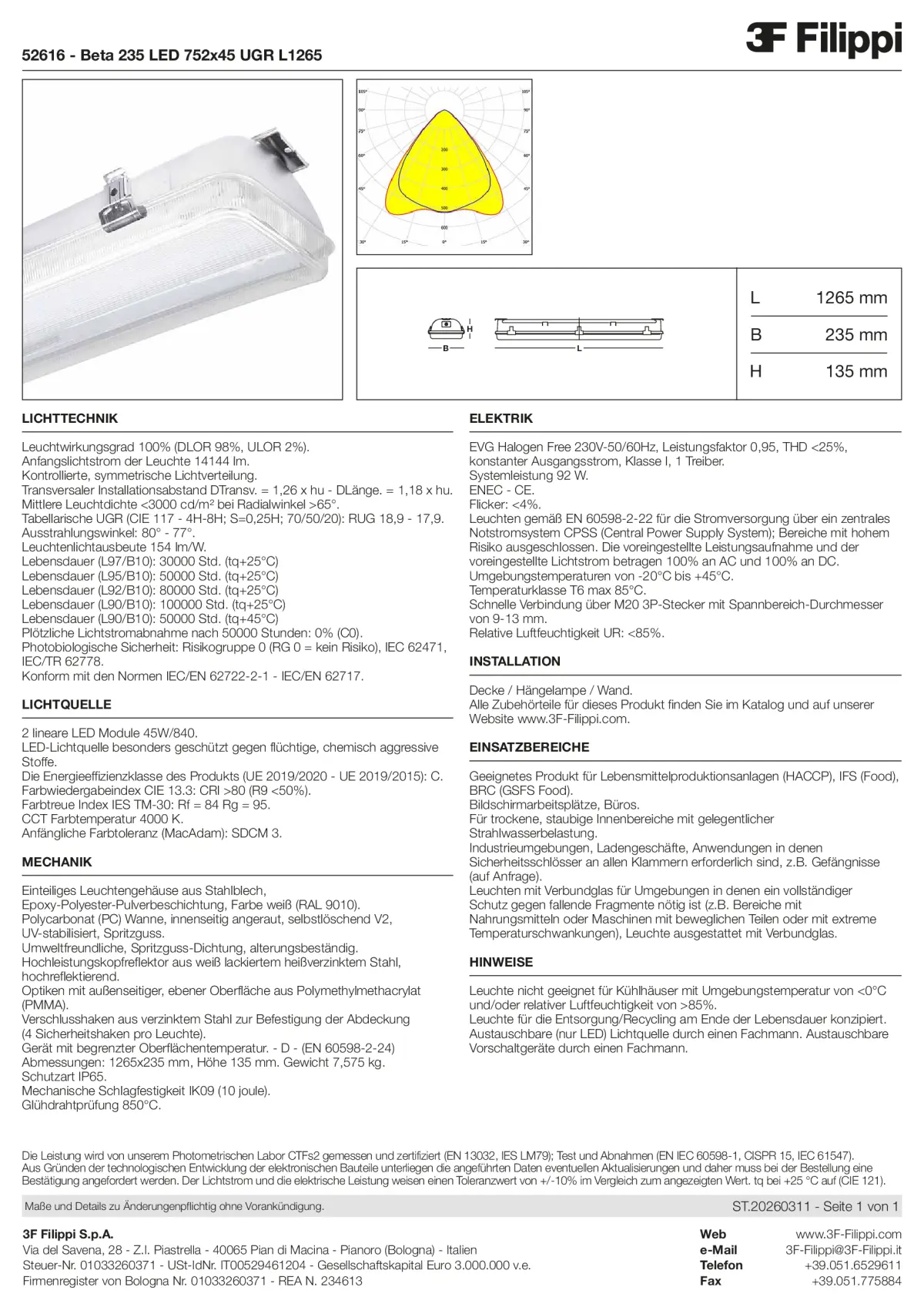 52616 - Beta 235 LED 752x45 UGR L1265 - Datasheet - de