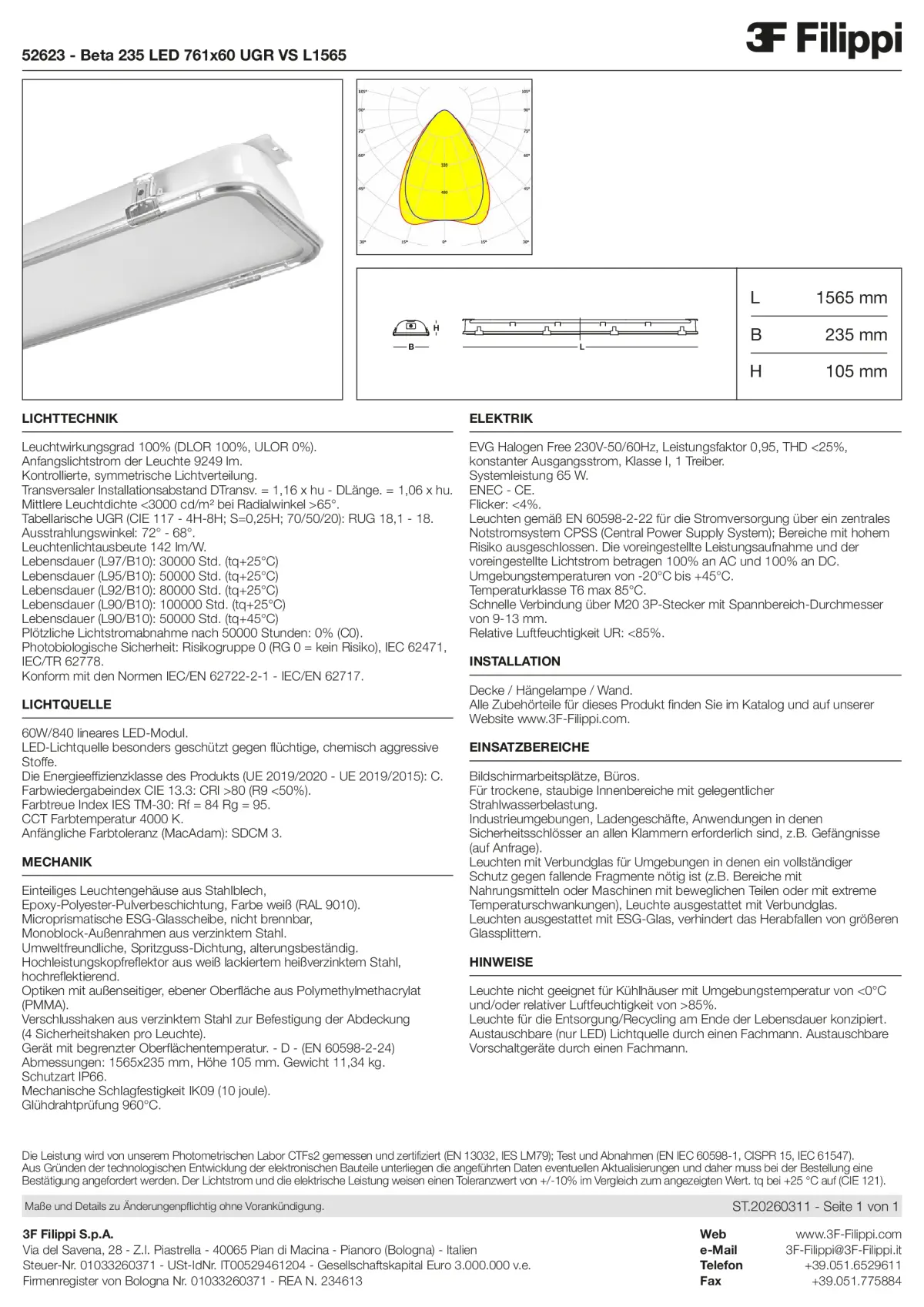 52623 - Beta 235 LED 761x60 UGR VS L1565 - Datasheet - de