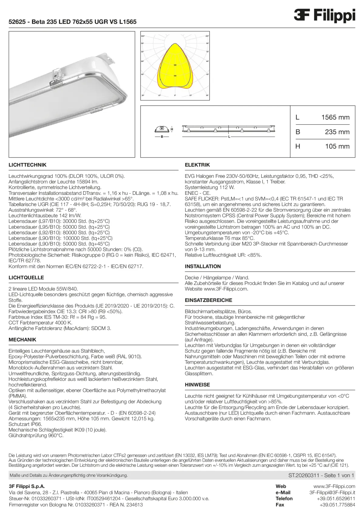 52625 - Beta 235 LED 762x55 UGR VS L1565 - Datasheet - de