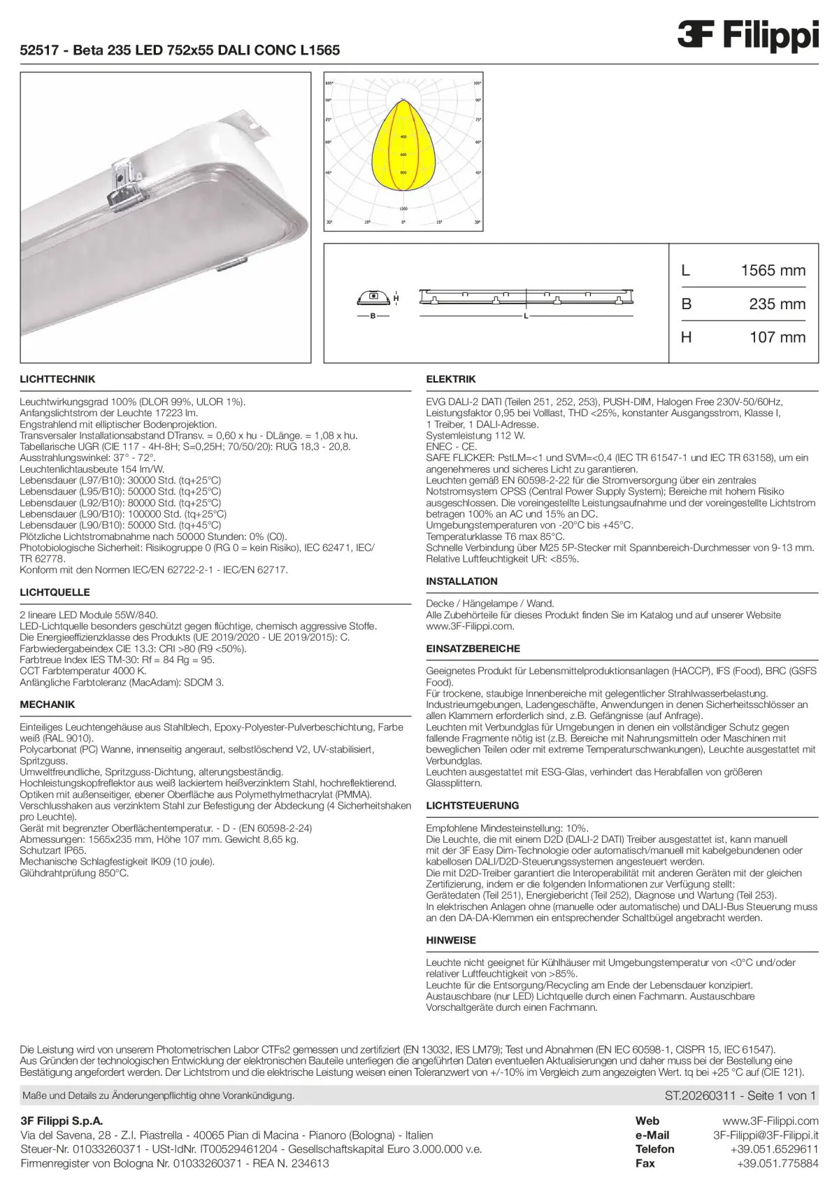 52517 - Beta 235 LED 752x55 DALI CONC L1565 - Datasheet - de