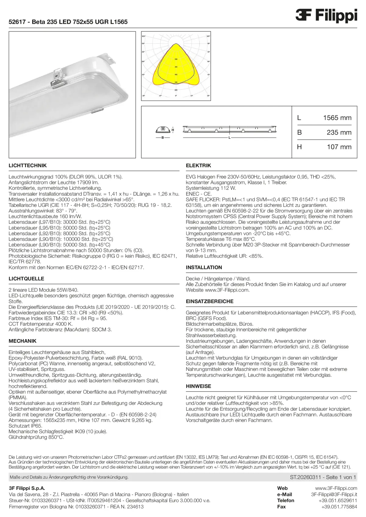 52617 - Beta 235 LED 752x55 UGR L1565 - Datasheet - de