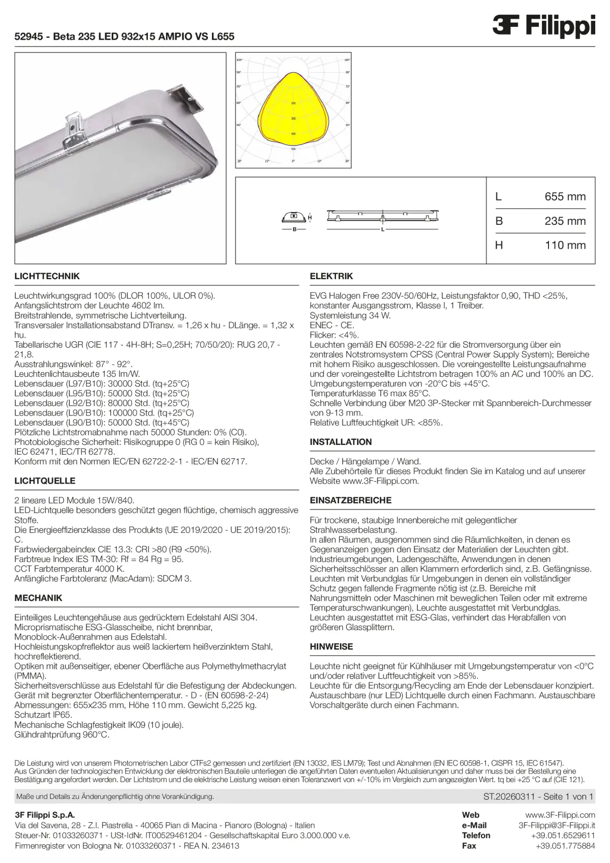 52945 - Beta 235 LED 932x15 AMPIO VS L655 - Datasheet - de