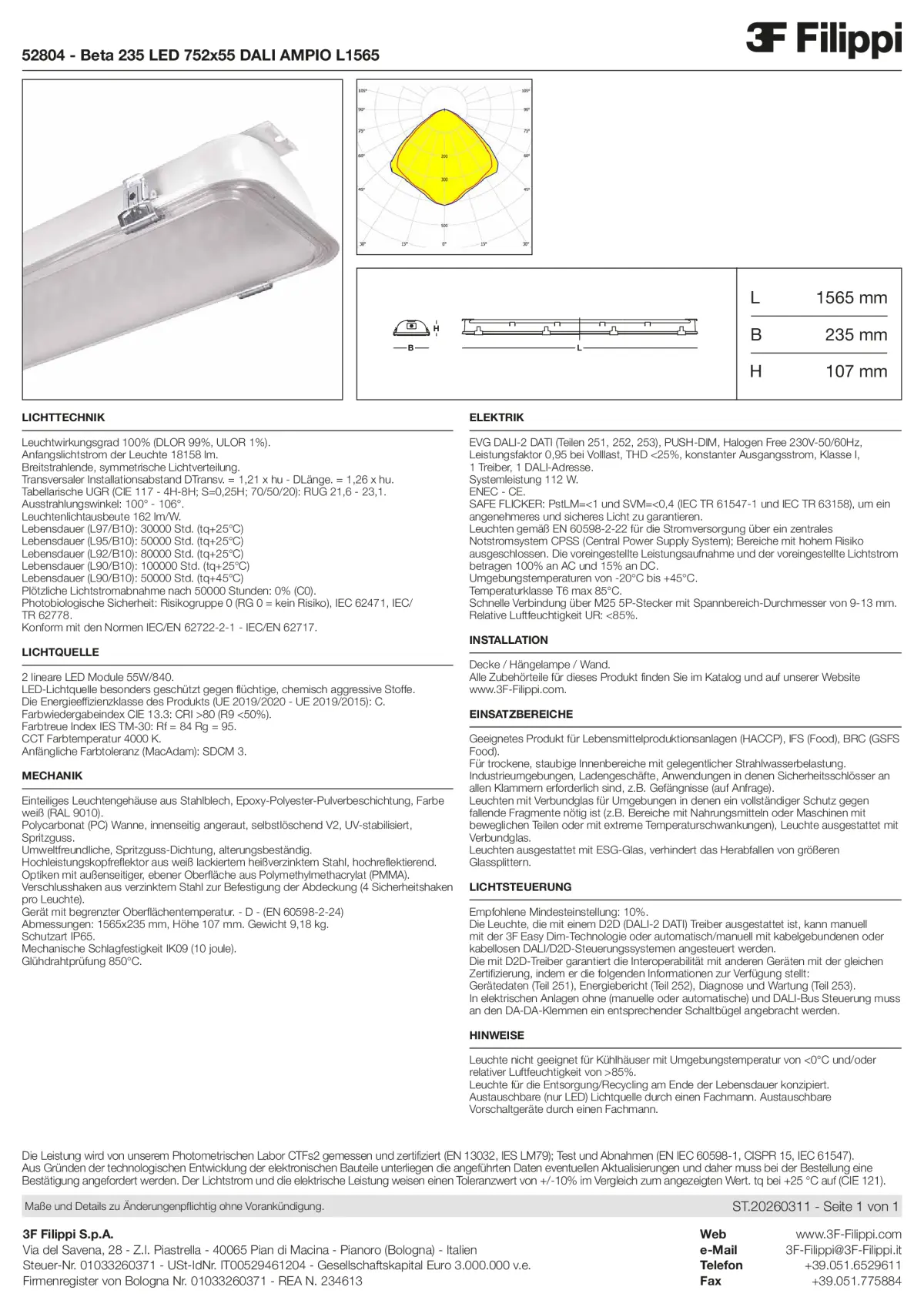 52804 - Beta 235 LED 752x55 DALI AMPIO L1565 - Datasheet - de