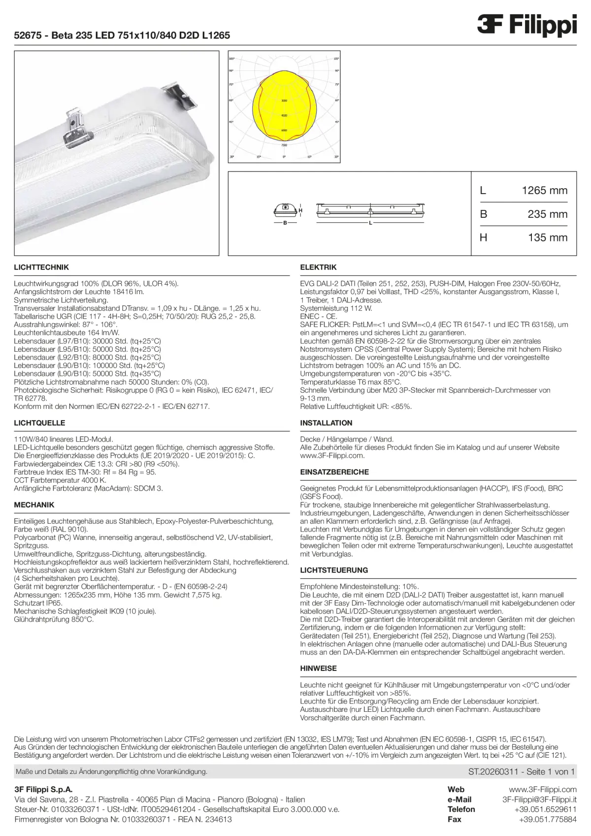 52675 - Beta 235 LED 751x110-840 D2D L1265 - Datasheet - de