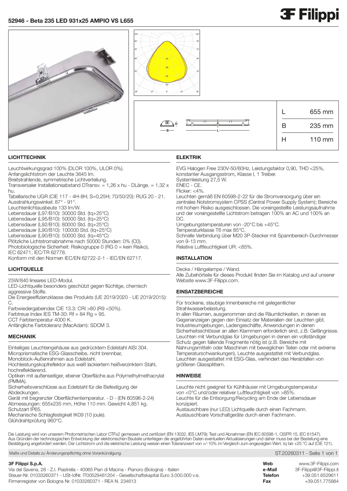 52946 - Beta 235 LED 931x25 AMPIO VS L655 - Datasheet - de