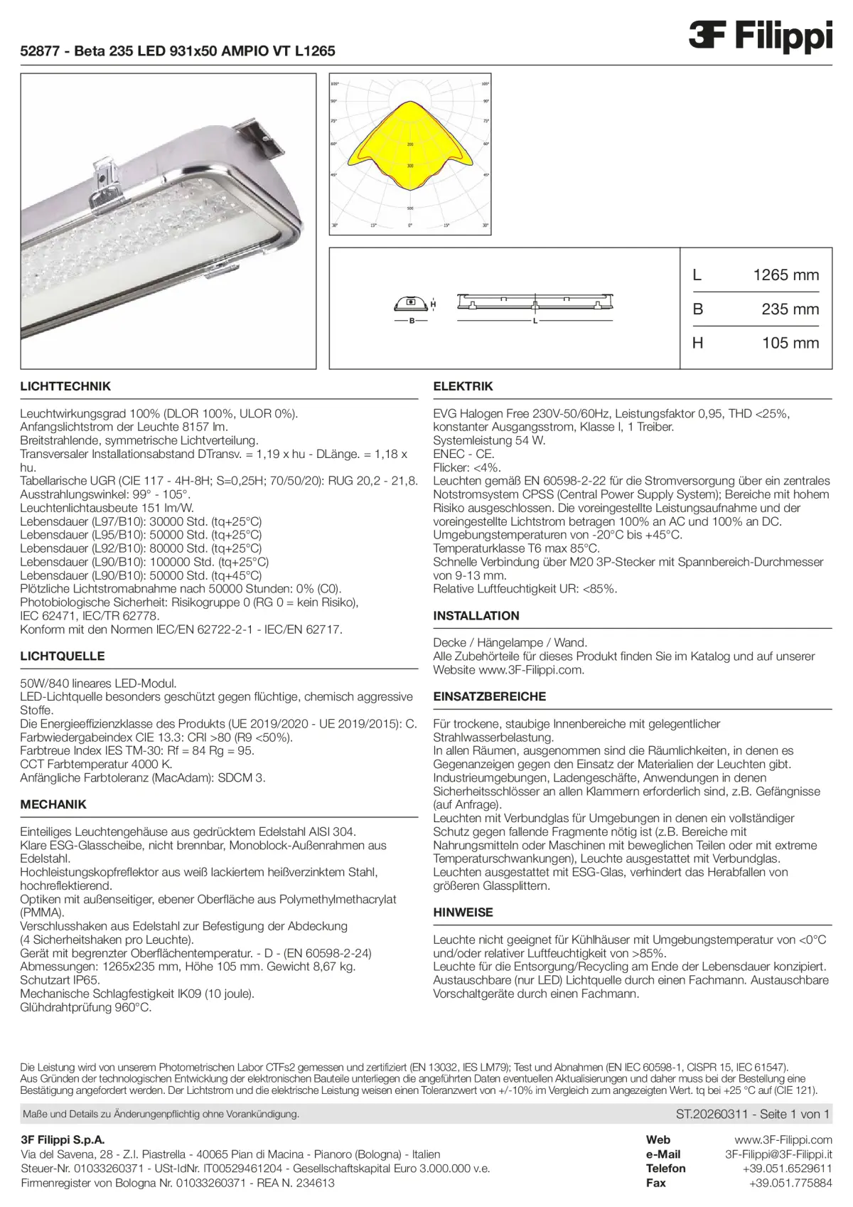 52877 - Beta 235 LED 931x50 AMPIO VT L1265 - Datasheet - de