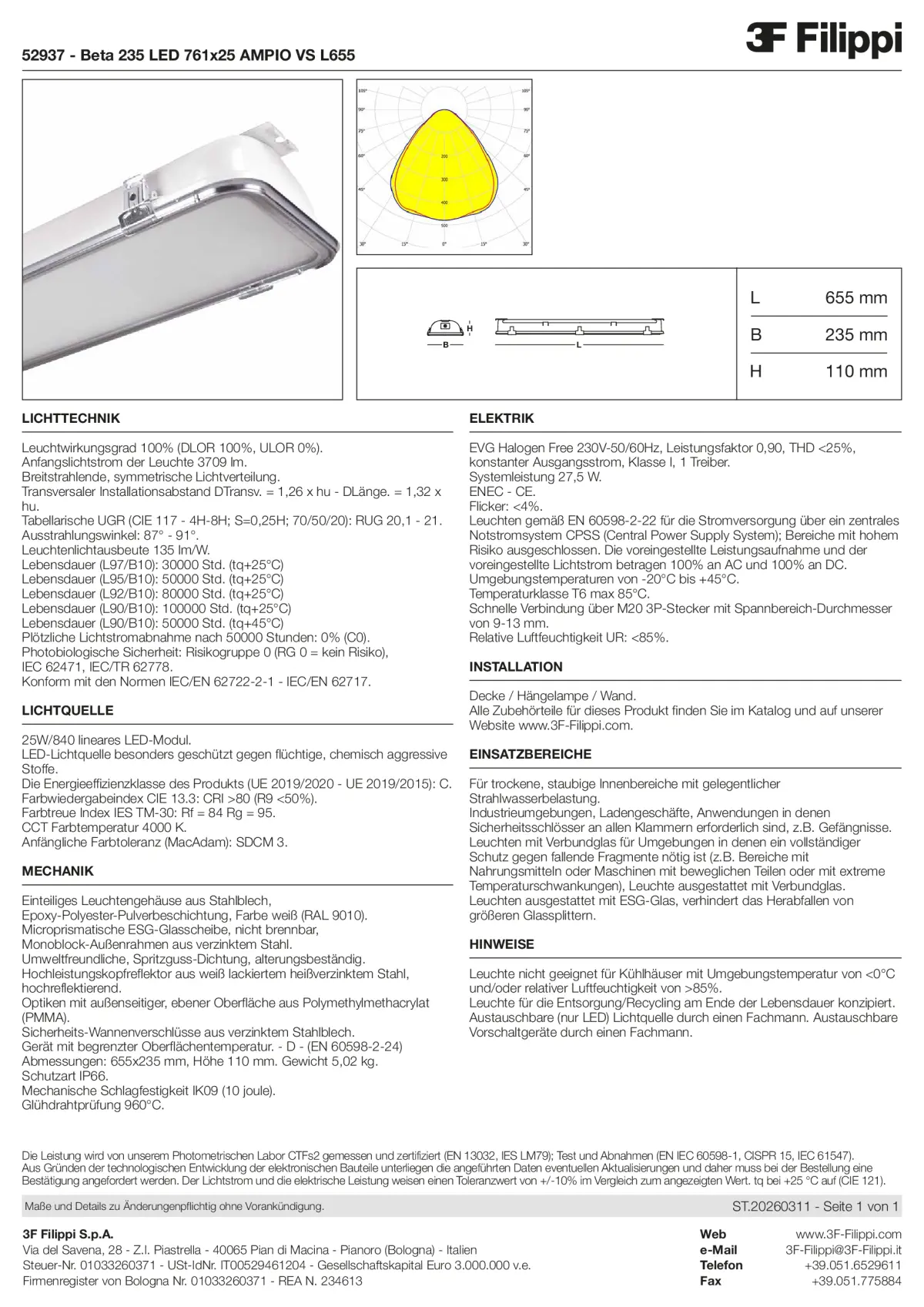 52937 - Beta 235 LED 761x25 AMPIO VS L655 - Datasheet - de