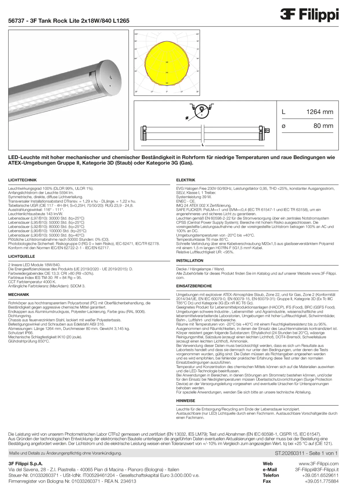 56737 - 3F Tank Rock Lite 2x18W-840 L1265 - Datasheet - de