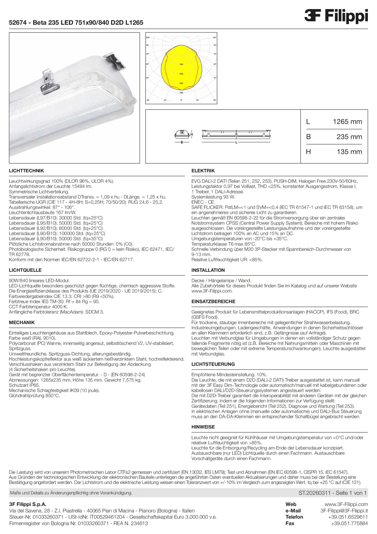52674 - Beta 235 LED 751x90-840 D2D L1265 - Datasheet - de