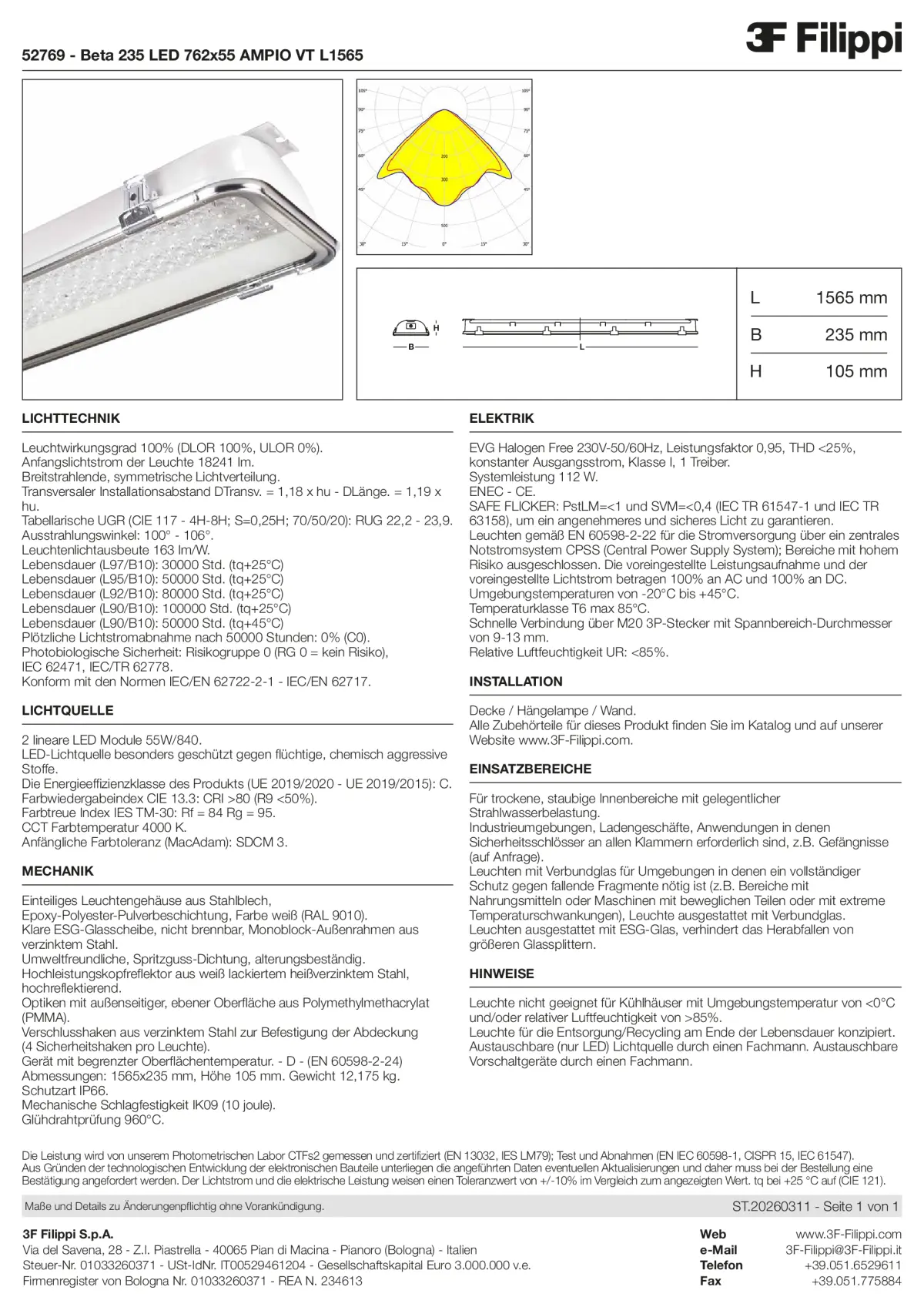 52769 - Beta 235 LED 762x55 AMPIO VT L1565 - Datasheet - de
