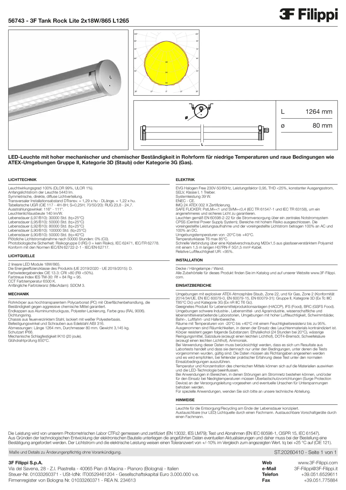 56743 - 3F Tank Rock Lite 2x18W-865 L1265 - Datasheet - de