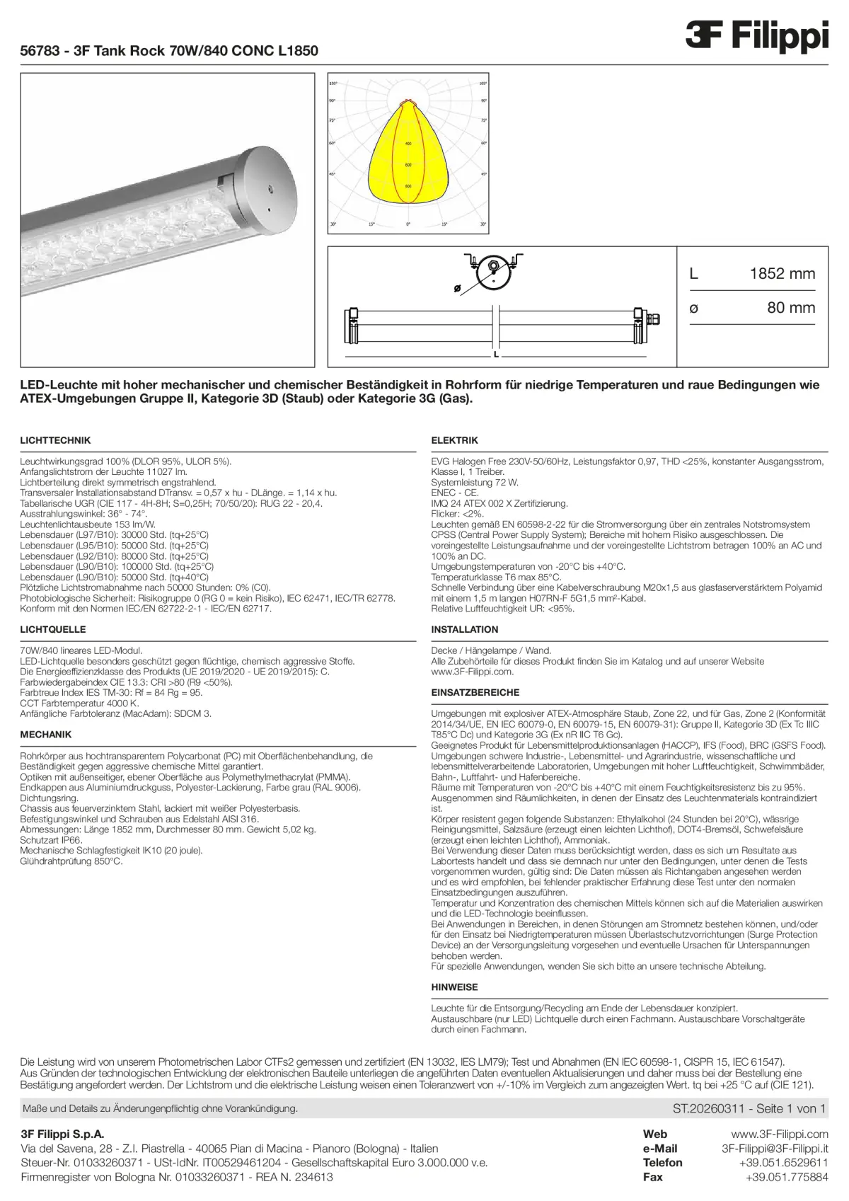 56783 - 3F Tank Rock 70W-840 CONC L1850 - Datasheet - de