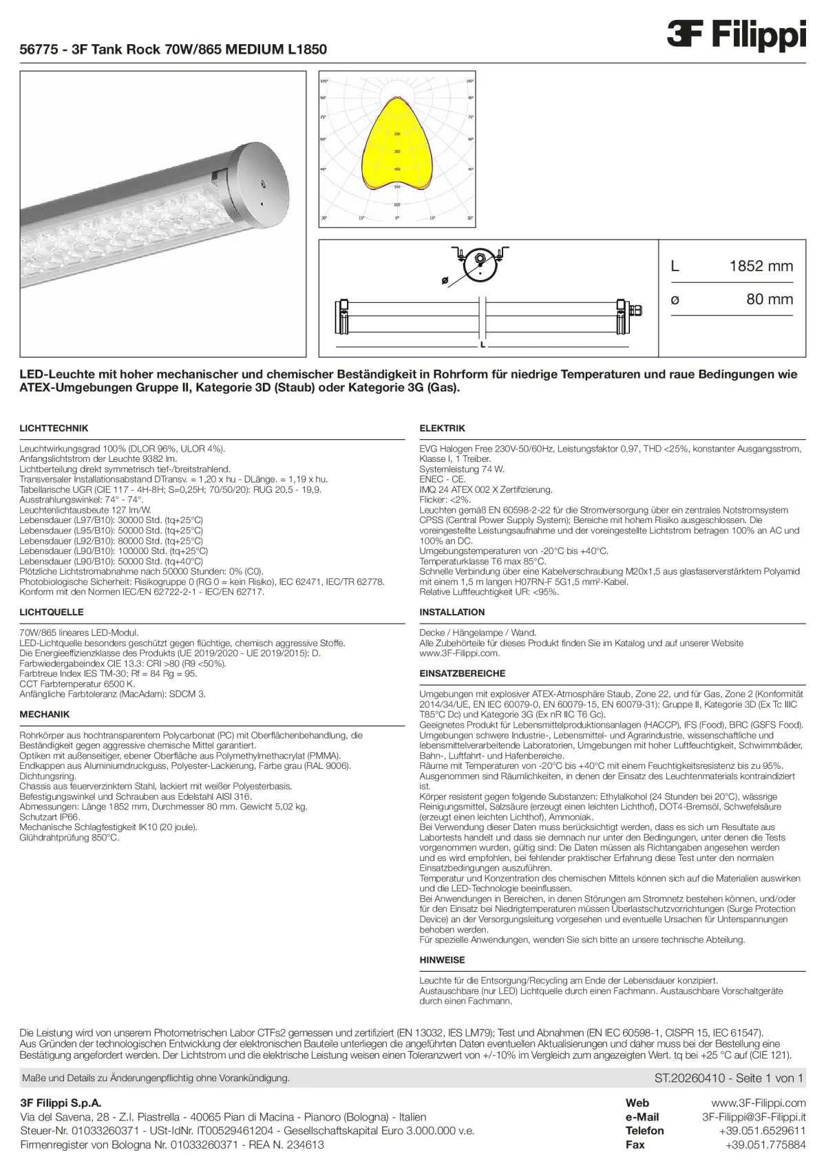 56775 - 3F Tank Rock 70W-865 MEDIUM L1850 - Datasheet - de