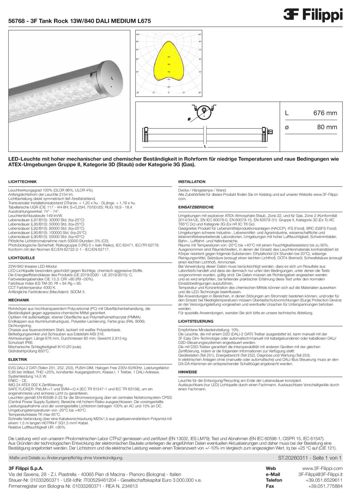 56768 - 3F Tank Rock 13W-840 DALI MEDIUM L675 - Datasheet - de
