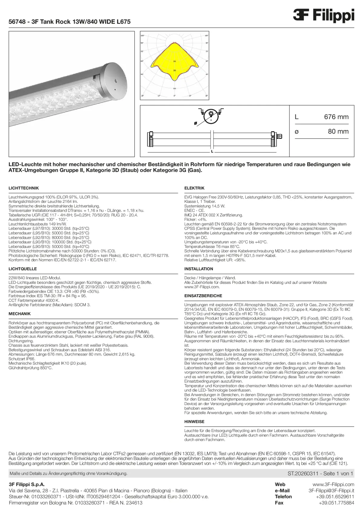 56748 - 3F Tank Rock 13W-840 WIDE L675 - Datasheet - de