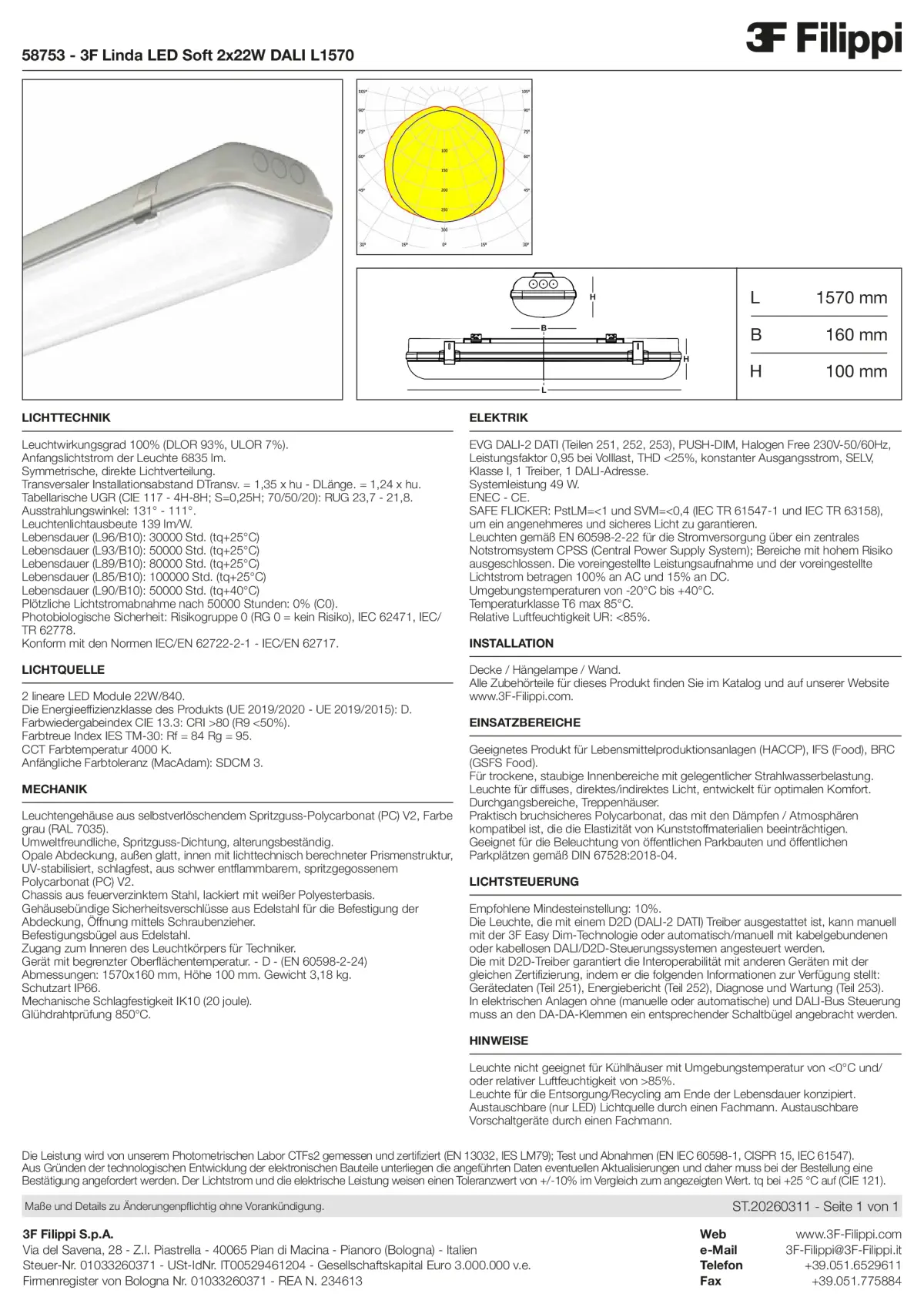 58753 - 3F Linda LED Soft 2x22W DALI L1570 - Datasheet - de