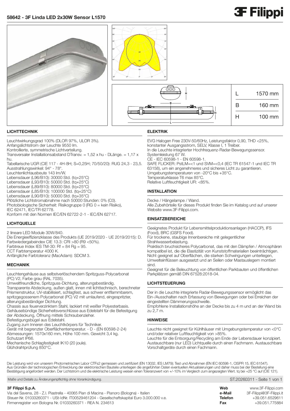 58642 - 3F Linda LED 2x30W Sensor L1570 - Datasheet - de
