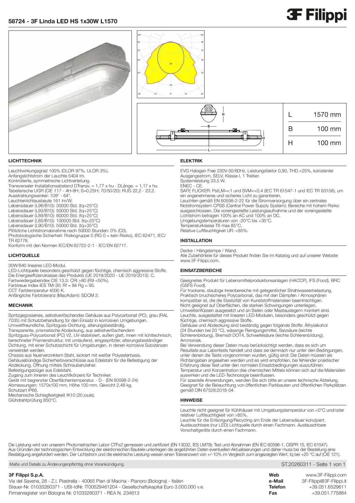 58724 - 3F Linda LED HS 1x30W L1570 - Datasheet - de